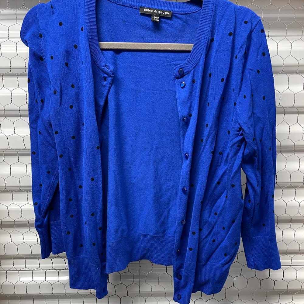 Cable & Gauge Cardigan Women's PolkaDot 3/4 Sleeve
